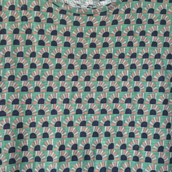 Boden Easy Cotton Dress in Green Geometric - Picture 4 of 10